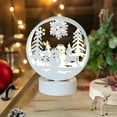 thumbnail image 5 of YOHAVEN Wrought Iron LED Christmas Night Light, Hollow Glowing Table Window Ornament Holiday Home Office Decor Battery Operated Christmas Display, 5 of 6