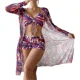 thumbnail image 1 of 3 Piezas Juego De Traje De Baño Bikini Con Abrigo Para Mujer, 1 of 8