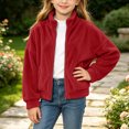 thumbnail image 5 of Posijego Kids Girls Boys Fleece Jackets Full Zip Casual Coats Spring Fall Sherpa Outerwear for Toddler, 5 of 9