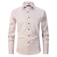 thumbnail image 2 of Chemise à Manches Longues Homme Chemise Habillée à Manches Longues pour Hommes Coupe Régulière Décontractée Boutonnée Unie à Manches Longues Col Rabattu Blouse et Chemise Homme Chemise à Manches Longues Homme Chemises à Manches Longues, 2 of 6