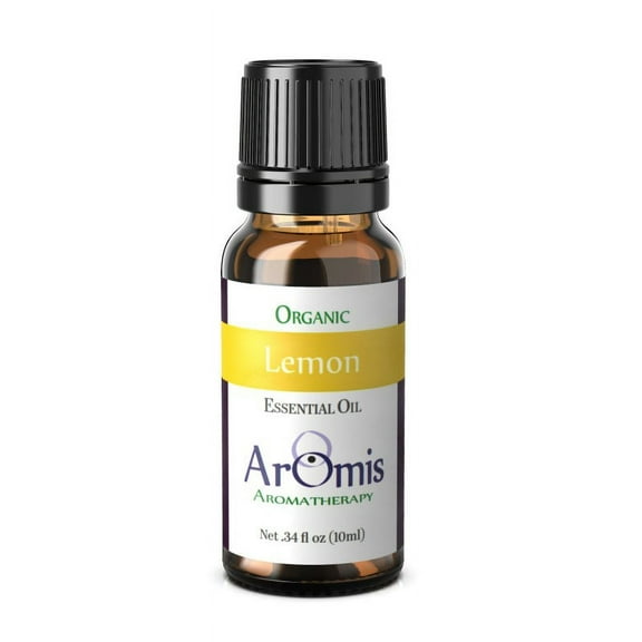 ArOmis Organic Lemon Essential Oil – Therapeutic Grade - 10ml (.34 fl oz) Undiluted, Premium, Oils for Aromatherapy Diffuser
