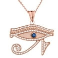 thumbnail image 2 of EYE OF HORUS WITH BLUE CUBIC ZIRCONIA PENDANT NECKLACE IN ROSE GOLD :  10K  Pendant only, 2 of 2