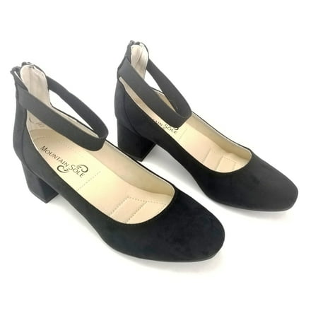 

Mountain Sole Women s Madyn Elastic Ankle Strap Pumps Back Zipper Secure Fit