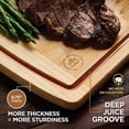 thumbnail image 2 of 2-Pack Large Bamboo Cutting Boards with Juice Groove and Bottom Carry Handles, Reversible Wood Boards for Kitchen Prep & Serving, 2 of 12