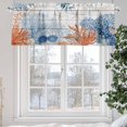 thumbnail image 6 of Ocean Corals Valances for Windows Summer Beach Coral Sea Stars Wood Grain Valance Curtains Rod Pocket Bathroom Small Window Treatments for Kitchen Living Room Bedroom, 54"x18", 6 of 7
