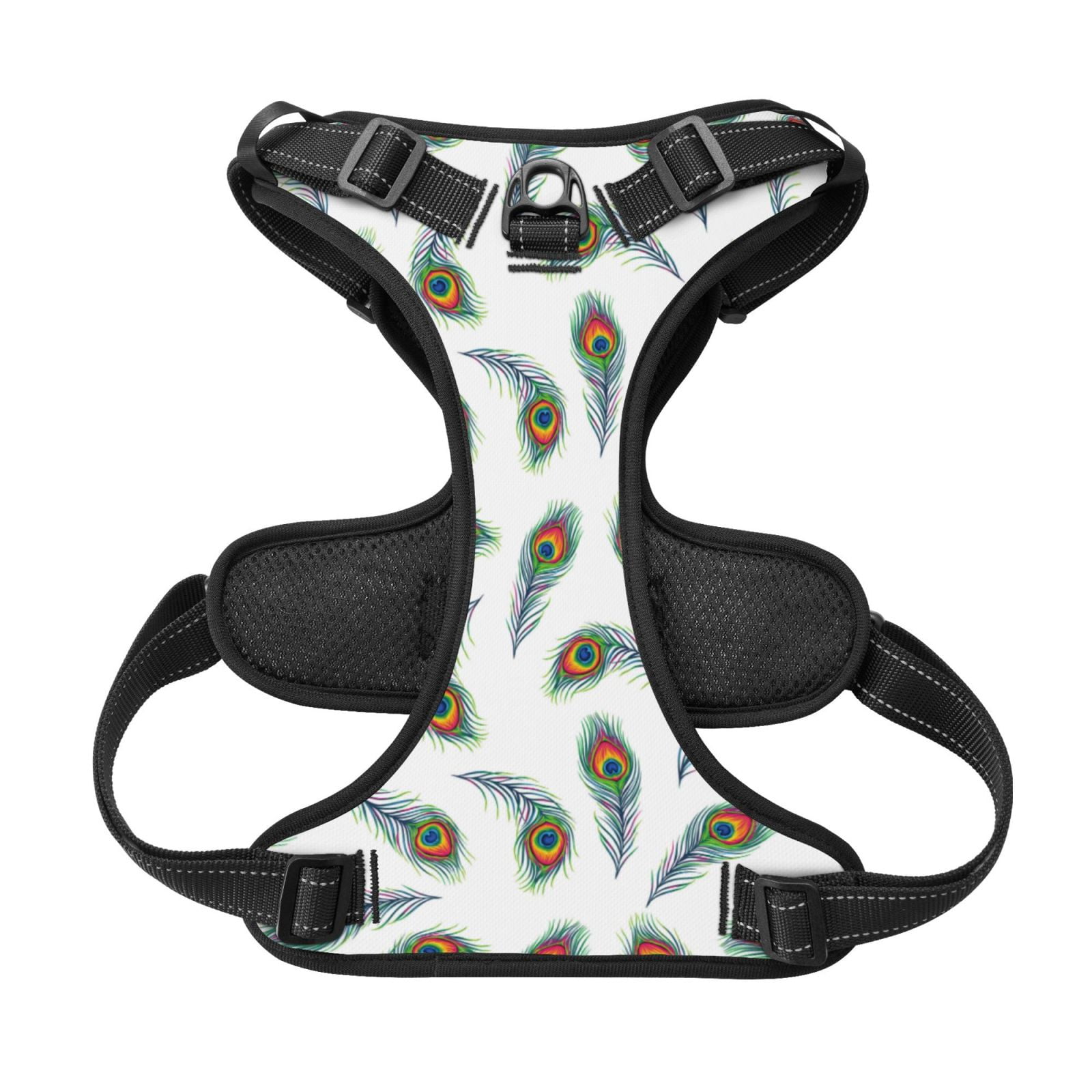 Kdxio Colorful Grass Print No Pull Dog Harness Adjustable Reflective Oxford Easy Control Medium Large Dog Harness for Training and Everyday-Small