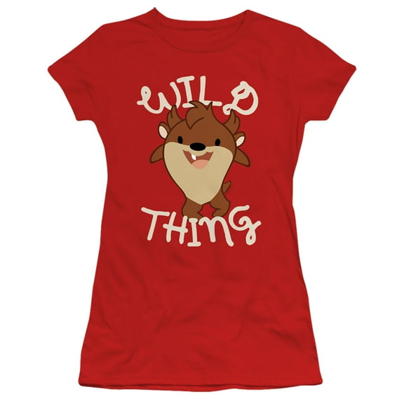 Looney Tunes Wild Thing Kid S/S Junior Women's T-Shirt Sheer Red