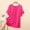 Hot Pink, variant on Women's Round Neck Gathered Blouse with Ruffle Sleeve, Short Sleeve Casual Top Summer Comfy Solid Regular Tops Beige XL