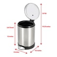 thumbnail image 2 of GLAD Bote de basura pequeño, 1.2 galones | Cubo de basura redondo de acero inoxidable con tapa de cierre suave y pedal de pie | Cesta de basura de metal con cubo interior extraíble, inoxidable, 2 of 5