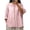 Pink 3/4 Sleeve Tops, variant on Htigea Women's Chinese Style T-Shirts 3/4 Sleeve Embroidered Tops Casual Loose Fit Tee for Vacation & Everyday Beige L