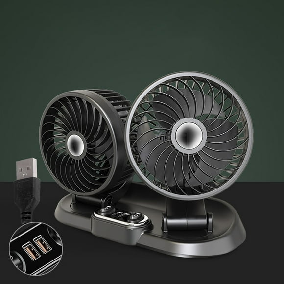 1pc 360 degree Rotation 2Speed Cooling Cooler USB 5V 12V 24V Double Head Car Fan