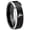 Black 2 Tone Beveled Edge, variant on Humming Bird Black High Polish Dome Tungsten Promised Ring 10MM