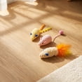 thumbnail image 6 of 3 Pack Catnip Mouse Toy Set with Crinkle Noise Soft Fabric for Indoor Cats, 6 of 7