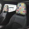 thumbnail image 2 of Kdxio Cartoon Flowers Pattern Print 2 Piece Car Head Rest Covers Set Auto Front/Rear Seats Headrest Cover Universal Fit Most Cars,Sedan, SUV, 2 of 9