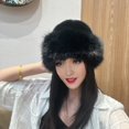 thumbnail image 2 of ievspot Women Winter Hat Thick Plush Faux Fur Heat Retention Windproof Mongolia Style Bucket Hat Outdoor Cycling Skiing Panama Cap, 2 of 8