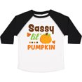 thumbnail image 3 of Inktastic Thanksgiving Sassy Lil Pumpkin with Fall Leaves Girls Toddler T-Shirt, 3 of 5