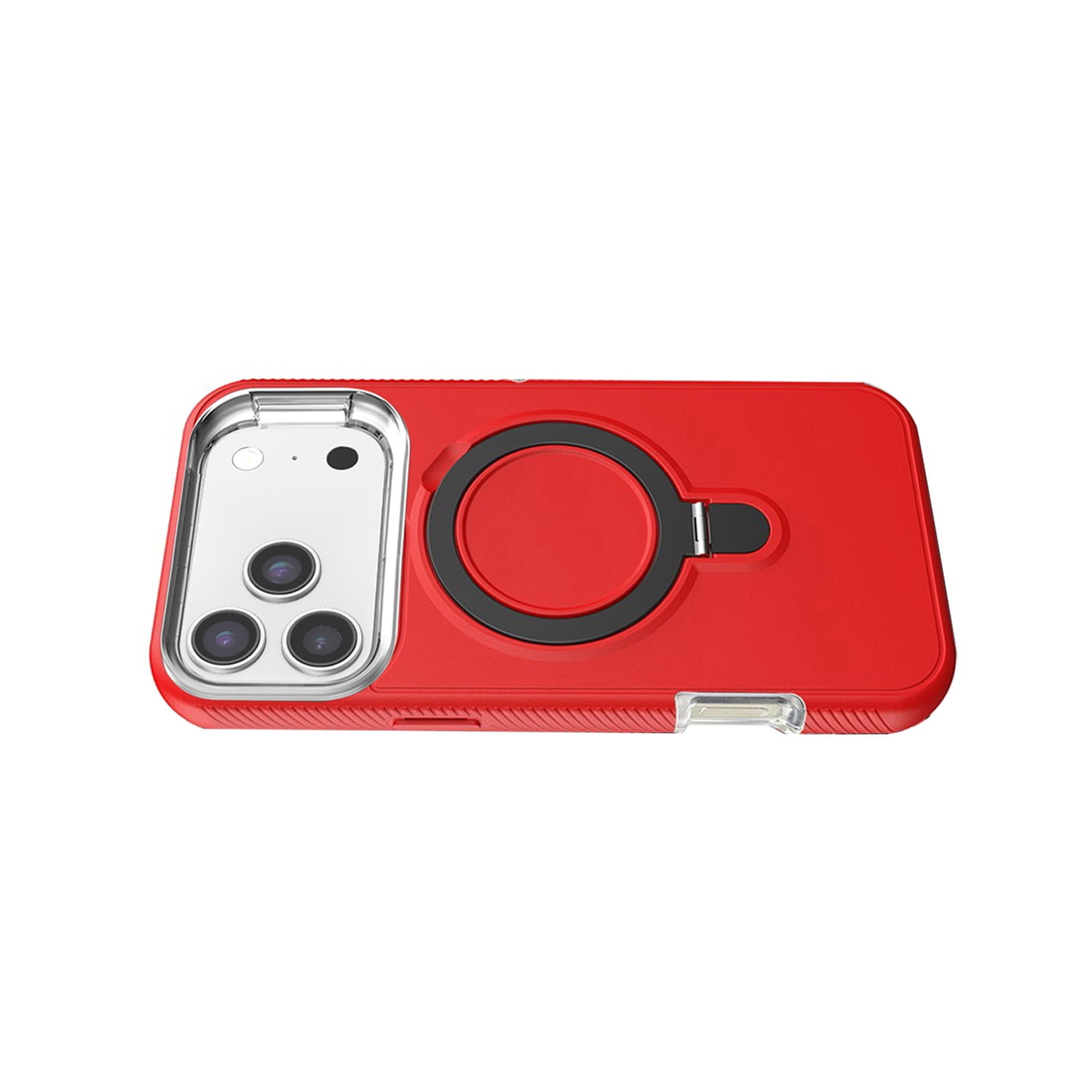 Reinforced Heavy Protection Case with Foldable Kickstand for iPhone 17 Pro Max -Red
