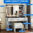 thumbnail image 3 of Dextrus Fusion Vanity Ensemble with Expansive Light-Controlled Mirror, Drawers and Adjustable Shelving, 3 of 10