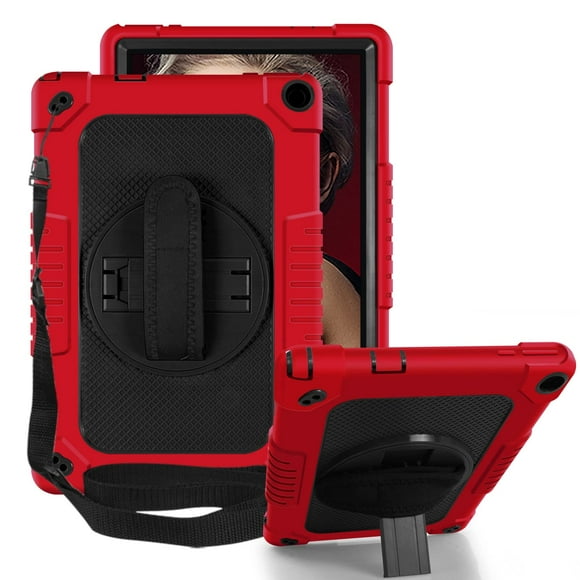 Mignova Case for Walmart ONN 10.1 Inch Tablet Case Gen 3 2022(Model:100071485),Rugged Kids Shockproof Case for Walmart Onn 10.1 Inch 3nd Gen Tablet with Rotatable Stand&Hand Strap (Red/Black)