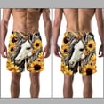 thumbnail image 3 of luoweisi Men's Beach Shorts Quick Dry Swim Trunks with Mesh Lining Sunflower Unicorn S, 3 of 5