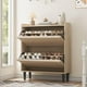 thumbnail image 1 of Yeshouse Gabinete zapatero de madera con 2 cajones abatibles y estante ajustable, almacenamiento oculto, 1 of 7