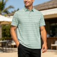 thumbnail image 2 of Mens Golf Polo Shirts Casual Short Sleeve Classic Fit Button Down Solid Color Tee, 2 of 4