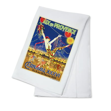 Painted Provence Kitchen - France - Aix - en - Provence - Carnaval - (artist: Viano c. 1929) - Vintage Advertisement (100% Cotton Kitchen Towel)