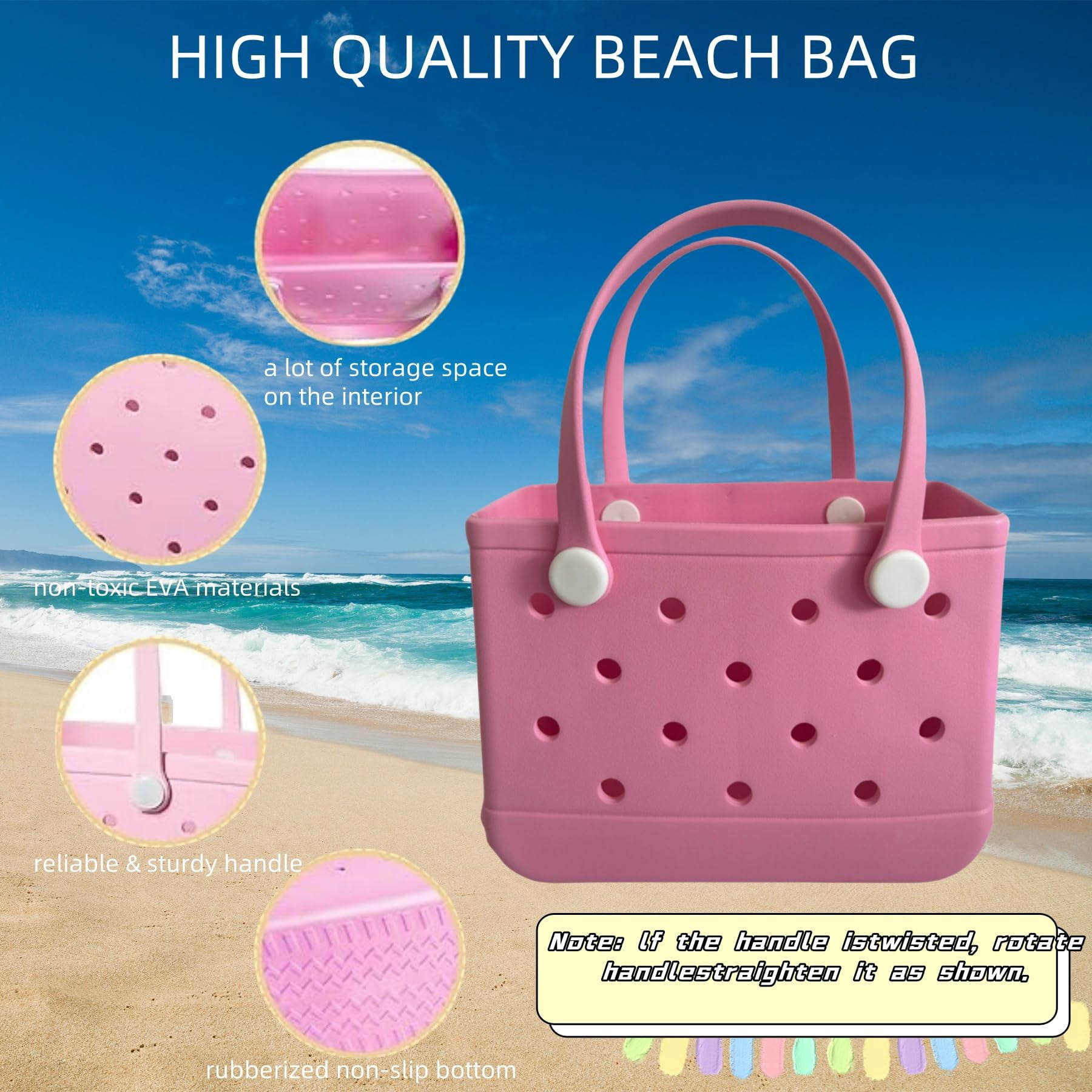 ROVTIULI Waterproof Tote Bag,Portable Washable Bag for Women,Beach,Pool,Boat,Travel,Sports,Groceries,Outdoor Getaways