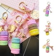 thumbnail image 1 of SPRING PARK Macaron Cake Pendant Car Key Ring Keychain Alloy Holder Bag Purse Accessory Gift, 1 of 6