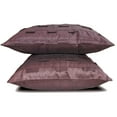 thumbnail image 4 of The HomeCentric Pillow Cases, Plum Pillow Shams, Pintucks Textured Pillow Sham, Pack of 2, 24x24 inch (60x60 cm) Pillow Sham, Square Silk Pillow Sham, Modern Pillow Shams, Solid Color - Plum Ocean, 4 of 5