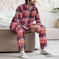 thumbnail image 7 of Yiaed Heart Plaid Print Men’s Pajamas Set - Long Sleeve Button Down Sleep Shirt and Pajama Bottoms Sleepwear Set Mens Pjs Sets Men's Pajama Bottoms-XX-Large, 7 of 7