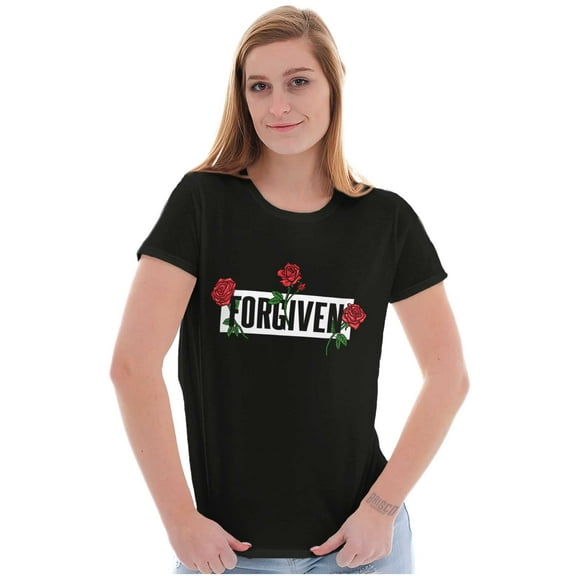 Urban Streetwear Forgiven Roses Womens Slim Fit Graphic Tee Brisco Brands S