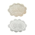 thumbnail image 4 of Oval Placemat Table Place Mat Vintage Hand Crochet Cotton Lace Doilies Floral, 4 of 4