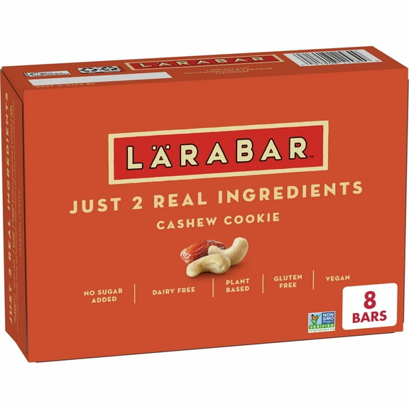 Larabar Cashew Cookie, Gluten Free Vegan Fruit & Nut Bar, 1.7 oz Bars, 8 Ct