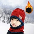 thumbnail image 2 of Monebena 3Pcs Kids Winter Beanie Hat Scarf Gloves Set for 5-12 Years Old Boys Girls, Beanie Scarf Gloves Set M01, 2 of 11