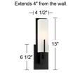 thumbnail image 7 of Possini Euro Design Midtown Modern Wall Light Sconce Black Hardwire 4 1/2" Fixture Opal White Glass Shade for Bedroom Bathroom Vanity Living Room, 7 of 7