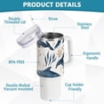 thumbnail image 4 of Whales Swim Leaves 40 oz Tumbler with Handle Insulated&nbsp;Travel Mug&nbsp;Lid Straw Leak Proof Steel Vacuum Water Bottles Glasses Fits in Car Cup Holder, 4 of 7