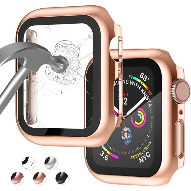 Vidrio + cubierta para Apple Watch Case 45mm 41mm 44mm 40mm 42mm 38mm Protector de pantalla Accesorios para iWatch Series7 6 5 4 3 se Tan Jianjun unisex