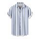 thumbnail image 3 of Mens Manga Corta Botón Abajo Camisas de Impresión Cuello Turndown Botón de Manga Corta Camisa 95% Poliéster 5% Spandex, Blusa Casual, 3 of 5