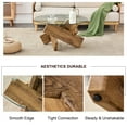 thumbnail image 3 of PORKISS Coffee Table, Glass Round Coffee Table for Living Room with Wood Legs, 33.4" Farmhouse Tea Table for Apartments, Reception Rooms, Center Table, Brown, 3 of 11