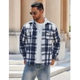 thumbnail image 2 of COOFANDY Men's Flannel Shirts Long Sleeve Cotton Plaid Shirt Jacket Casual Button Down Shirt with Pockets, 2 of 6