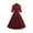 Wine, variant on cfhntfmh Cocktail Dresses for Women Vintage Ruffle 3/4 Sleeve Midi Dress Elegant Front Knot Wedding Guest Party Prom Gown