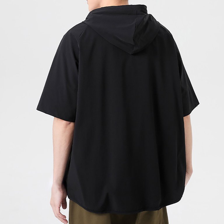 YABCSAZ Men's Thin Hooded T Shirt Sweatshirts Short Sleeve