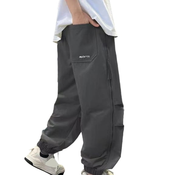 SJLDQY Joggers for Boys Summer Lightweight Breathable Sweatpants Elastic Waist Drawstring Casual Trousers with Pockets