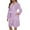 Purple, variant on Oksale Mini Fleece Robe for Women Comfy Plush Towel Robes with Pockets Loose Long Sleeve Belt Nightgown Warm Winter Housecoats Wine M