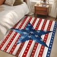 thumbnail image 4 of Independence Day Area Rugs 3'x5', Washable Small Throw Rugs for Living Room Bedroom, 4 of July Blue Red Stars Striped Wood Indoor Outdoor Rug Non-Slip Low Pile Carpet Runner Reversible Floor Mats, 4 of 8