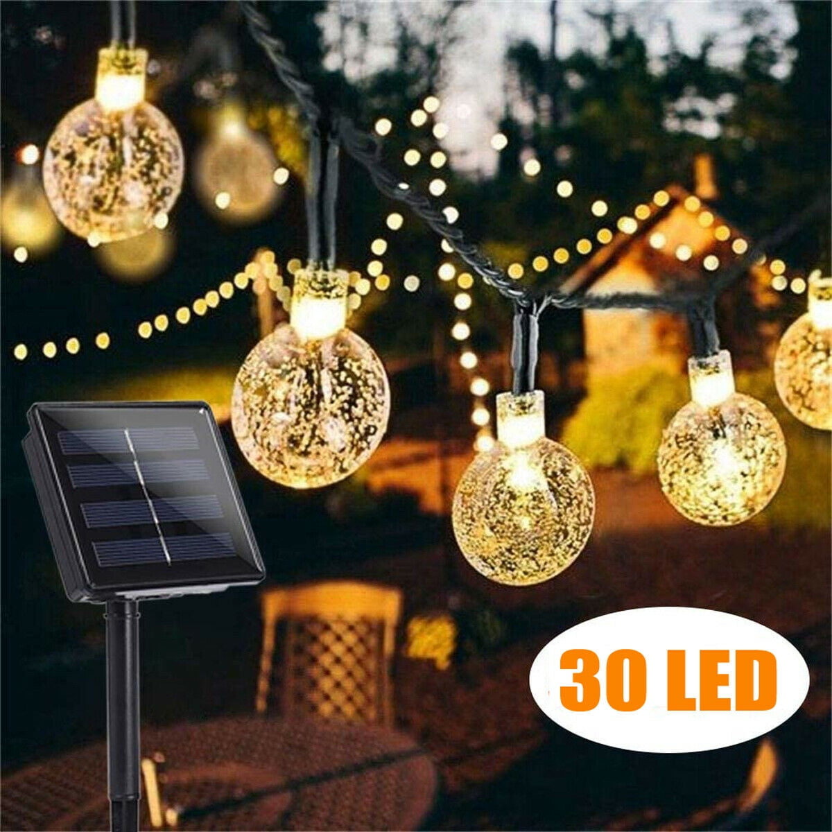 Solar Powered 30 LED String Light Garden Path Yard Decor Lamp Outdoor Waterproof 