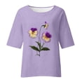 thumbnail image 4 of Birdeem Blouses pour Femmes Alzheimer Mode Décontractée Manches 3/4 Imprimé Coton Ample Blouse Haut, 4 of 12
