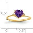 thumbnail image 2 of Primal Gold 14 Karat Yellow Gold 6mm Heart Amethyst and AA Diamond Ring, 2 of 4