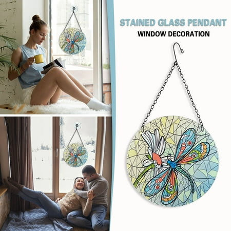 

Tanwpn Stained Glass Heart Suncatcher Sunshade Decoration Pendant Light Transmission 8 ×14.1 Big Sale M